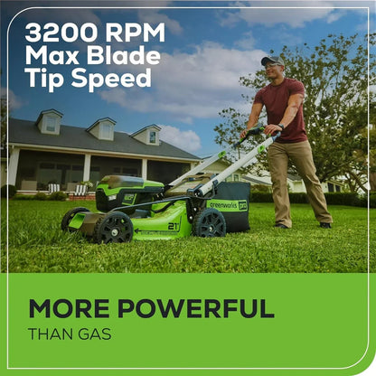 60V 21 Cordless (Self-Propelled) Lawn Mower , 2 x 4.0Ah Batteries and Dual Port Rapid Charger