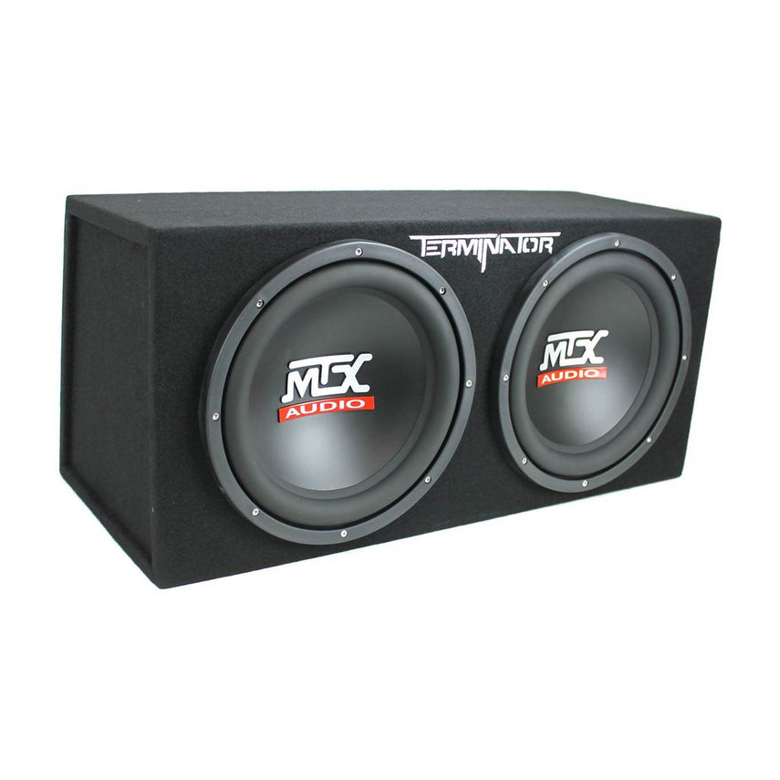 MTX TNE212D 12" 1200W Dual Loaded Subwoofer Box + 1500W Amplifier + Capacitor