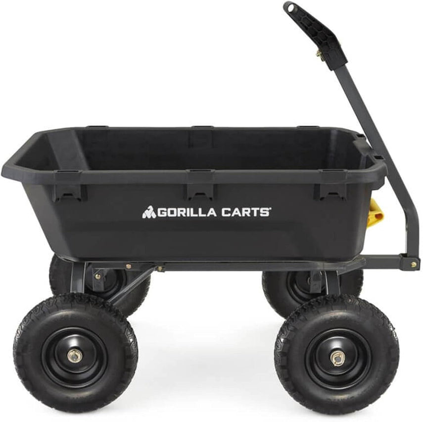 7GCG-NF Heavy-Duty Poly Dump Garden Cart with No-Flat Tires, 7 Cubic Feet, 1200-Pound Capacity, Black, Amazon Exclusive