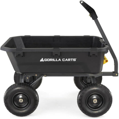 7GCG-NF Heavy-Duty Poly Dump Garden Cart with No-Flat Tires, 7 Cubic Feet, 1200-Pound Capacity, Black, Amazon Exclusive