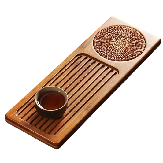 Natural Bamboo Gongfu Tea Tray - Slatted Drainage Serving Board for Tea Ceremonies