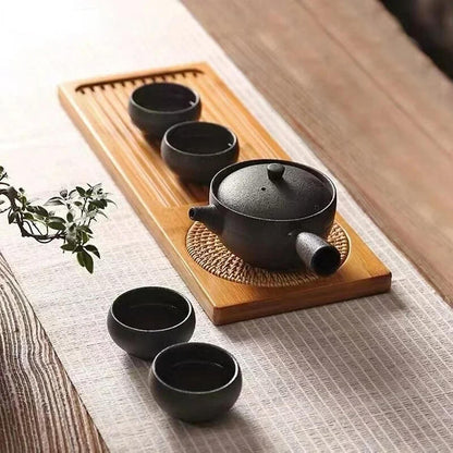 Natural Bamboo Gongfu Tea Tray - Slatted Drainage Serving Board for Tea Ceremonies