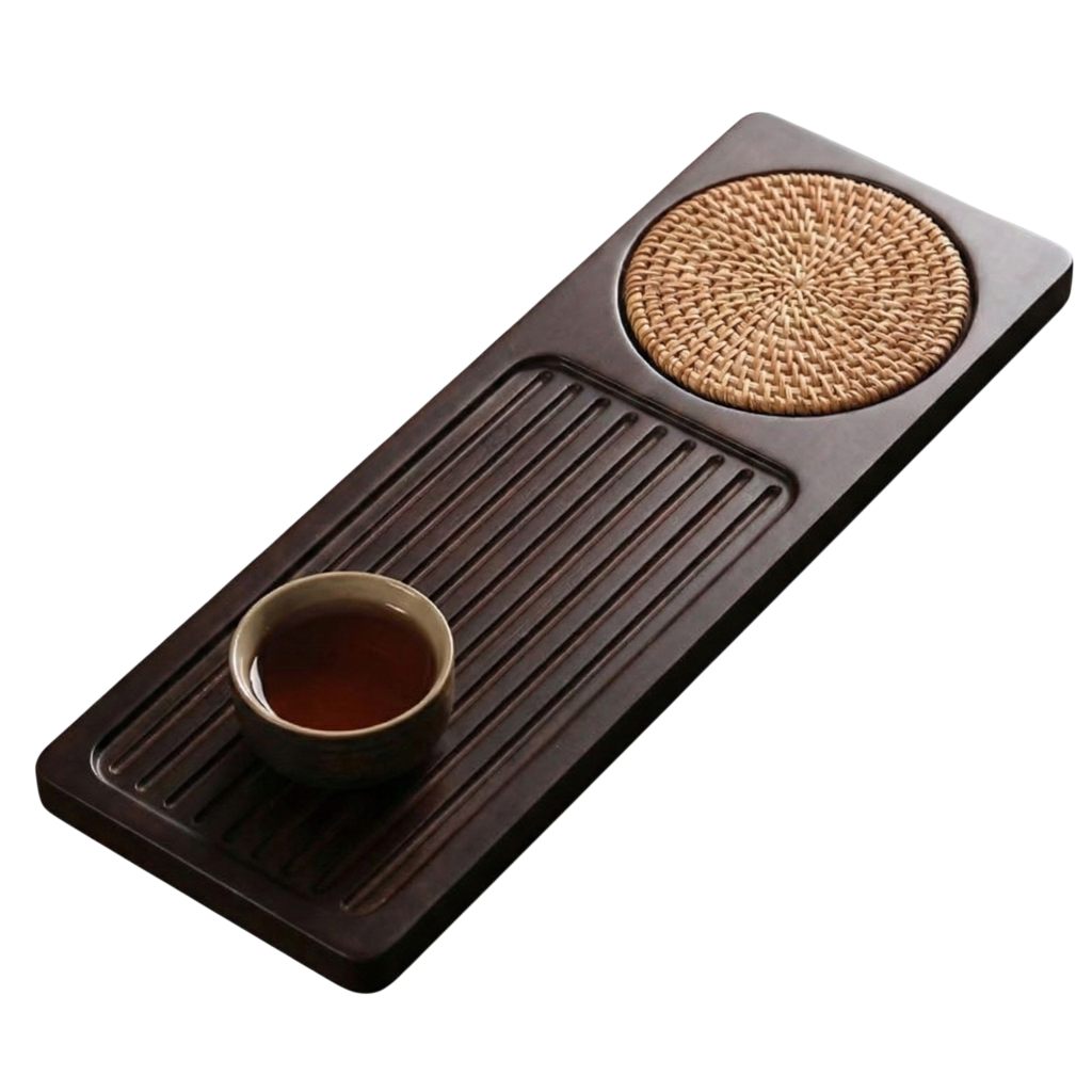 Natural Bamboo Gongfu Tea Tray - Slatted Drainage Serving Board for Tea Ceremonies