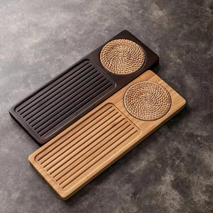 Natural Bamboo Gongfu Tea Tray - Slatted Drainage Serving Board for Tea Ceremonies