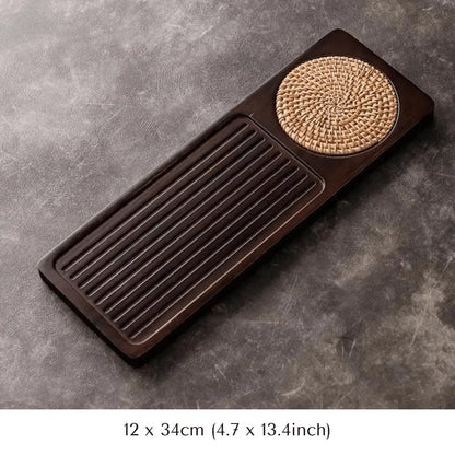 Natural Bamboo Gongfu Tea Tray - Slatted Drainage Serving Board for Tea Ceremonies
