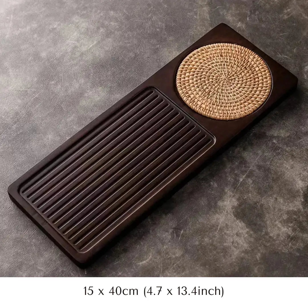 Natural Bamboo Gongfu Tea Tray - Slatted Drainage Serving Board for Tea Ceremonies