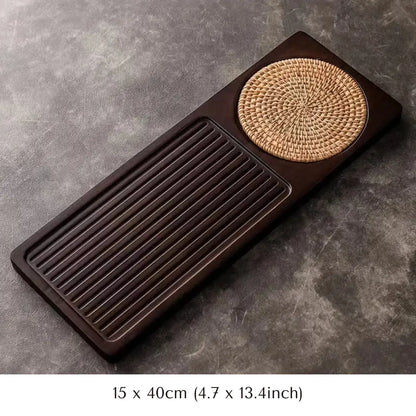 Natural Bamboo Gongfu Tea Tray - Slatted Drainage Serving Board for Tea Ceremonies