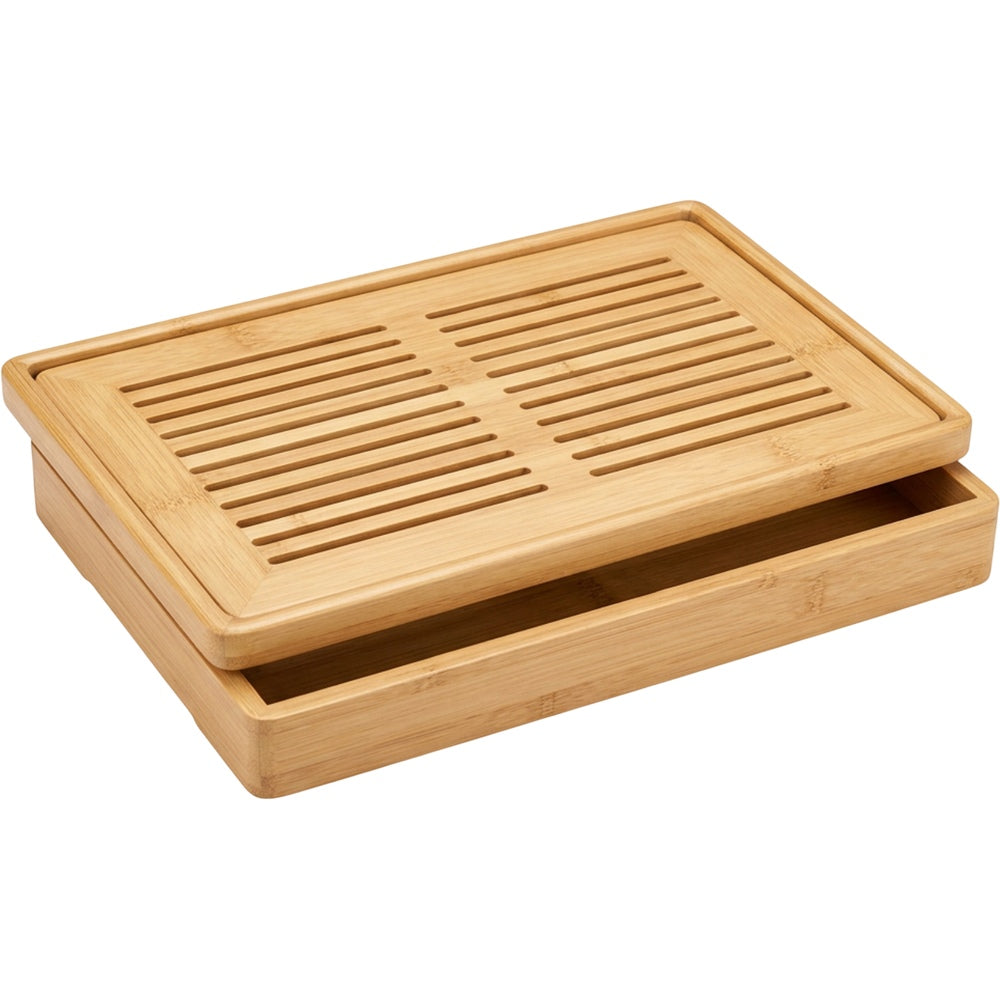 Minale Bamboo Draining Tea Tray Natural 12 in