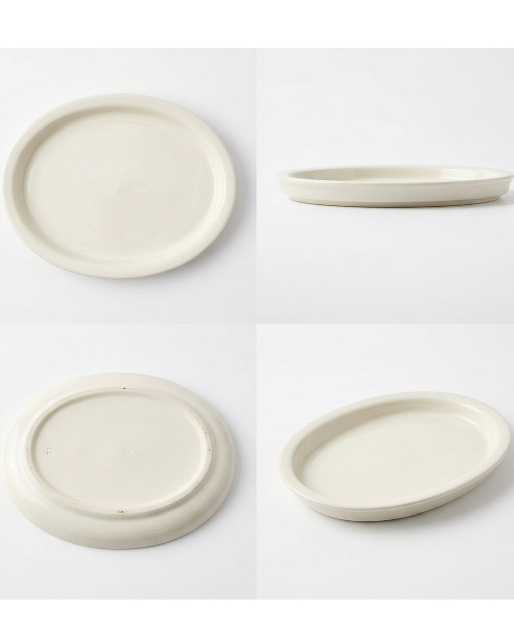 Minale Ceramic Tea Catch Tray Ivory 9 in