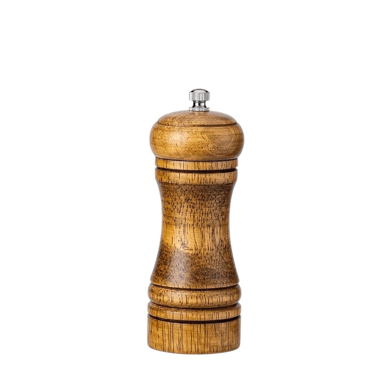 Manual Oak Wood Spice Grinder - Adjustable Ceramic Core Pepper and Sea Salt Mill